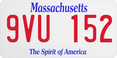 MA license plate 9VU152