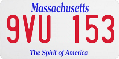MA license plate 9VU153