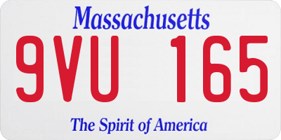 MA license plate 9VU165