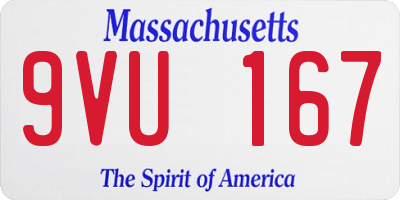 MA license plate 9VU167