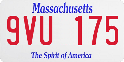 MA license plate 9VU175