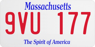 MA license plate 9VU177