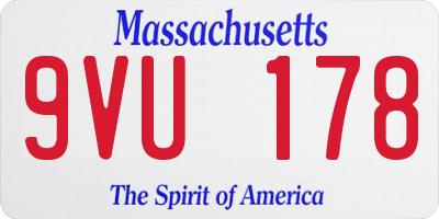 MA license plate 9VU178