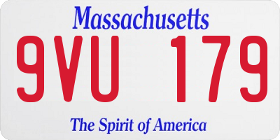 MA license plate 9VU179