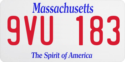 MA license plate 9VU183