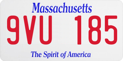MA license plate 9VU185