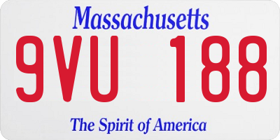 MA license plate 9VU188