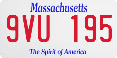 MA license plate 9VU195