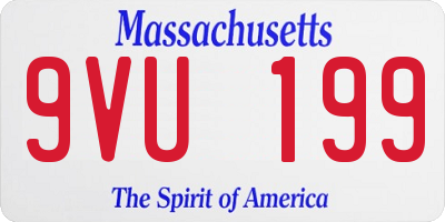 MA license plate 9VU199
