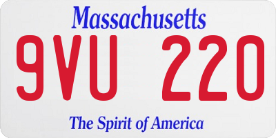 MA license plate 9VU220