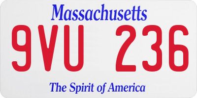 MA license plate 9VU236