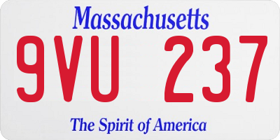 MA license plate 9VU237