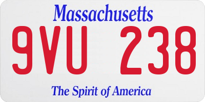 MA license plate 9VU238