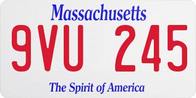 MA license plate 9VU245