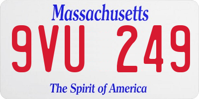 MA license plate 9VU249