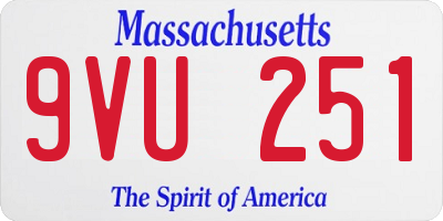 MA license plate 9VU251