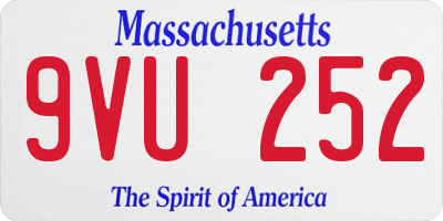 MA license plate 9VU252
