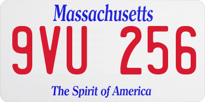 MA license plate 9VU256