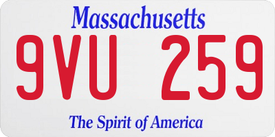 MA license plate 9VU259