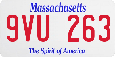MA license plate 9VU263