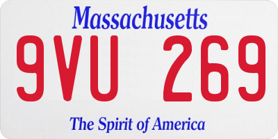 MA license plate 9VU269