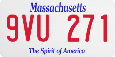 MA license plate 9VU271