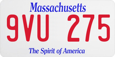 MA license plate 9VU275