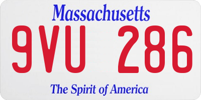 MA license plate 9VU286