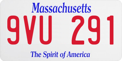 MA license plate 9VU291