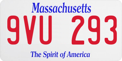MA license plate 9VU293