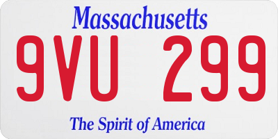 MA license plate 9VU299