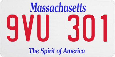 MA license plate 9VU301