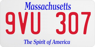 MA license plate 9VU307