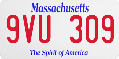 MA license plate 9VU309