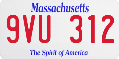 MA license plate 9VU312