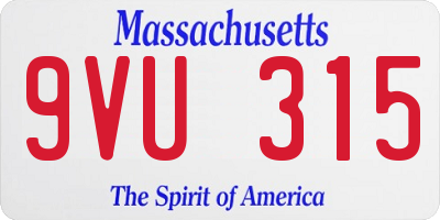 MA license plate 9VU315