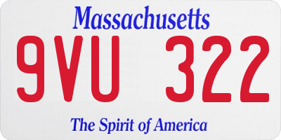 MA license plate 9VU322