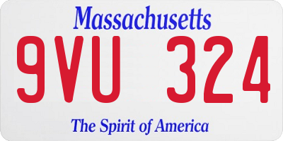 MA license plate 9VU324