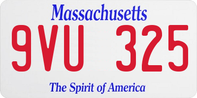 MA license plate 9VU325