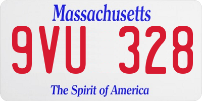 MA license plate 9VU328