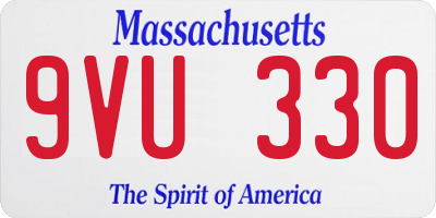 MA license plate 9VU330