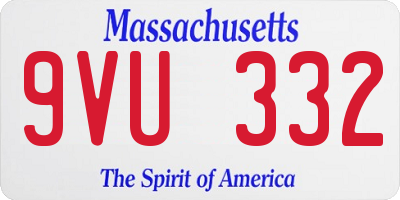 MA license plate 9VU332
