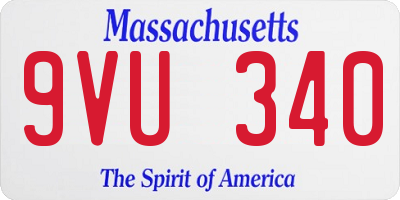 MA license plate 9VU340