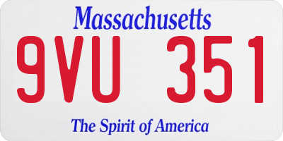MA license plate 9VU351