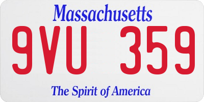MA license plate 9VU359