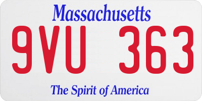 MA license plate 9VU363