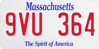 MA license plate 9VU364