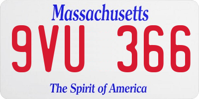 MA license plate 9VU366