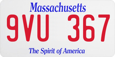 MA license plate 9VU367
