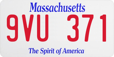 MA license plate 9VU371